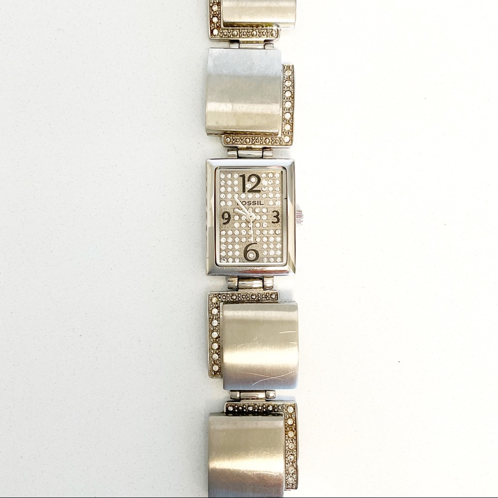 Fossil Crystal Link 3 Hand Stainless Steel Watch